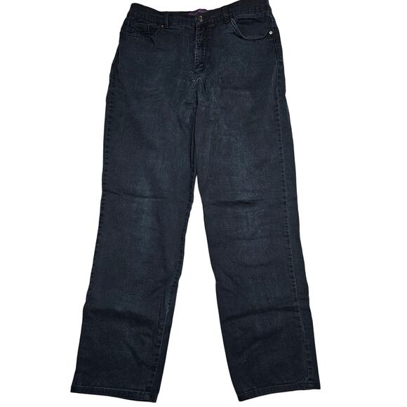 Gloria Vanderbilt Amanda Jeans Size 16 Black Classic High Rise Stretch AS SHOWN - Picture 1 of 10